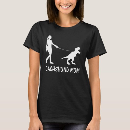 Dachshund Mama Doxie Mama Dog Dinosaur Vrouwen Moe T-shirt (Voorkant)