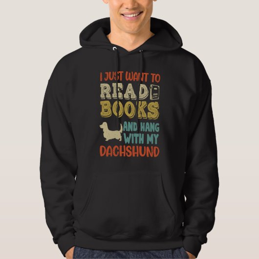 Dachshund Mama Ich Will Only Read Books Hanging Do Hoodie (Voorkant)