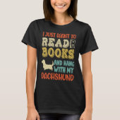 Dachshund Mama Ich Will Only Read Books Hanging Do T-shirt (Voorkant)