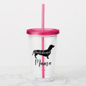 Dachshund Mama Script & Dog Silhouette Acryl Drinkbeker (Voorkant)