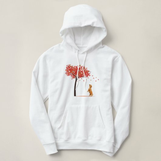 Dachshund Maple Tree Thanksgiving Day Cute Dox Dox Hoodie (Design voorkant)
