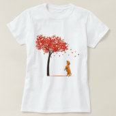 Dachshund Maple Tree Thanksgiving Day Cute Dox Dox T-shirt (Design voorkant)