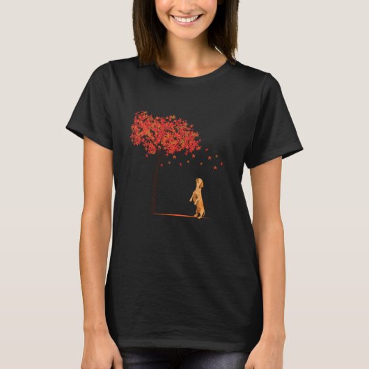 Dachshund Maple Tree Thanksgiving Day Cute Dox Dox T-shirt (Voorkant)