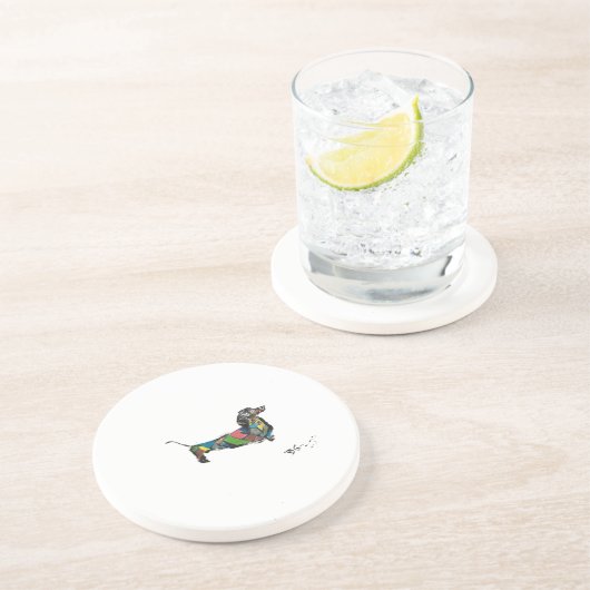 Dachshund Marmeren Onderzetters (Zijkant)