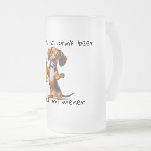 Dachshund Matglas Bierpul (Voorkant rechts)