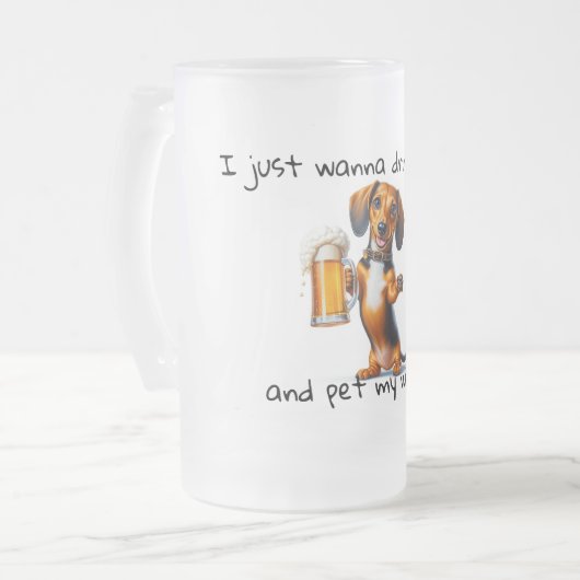 Dachshund Matglas Bierpul (Voorkant links)