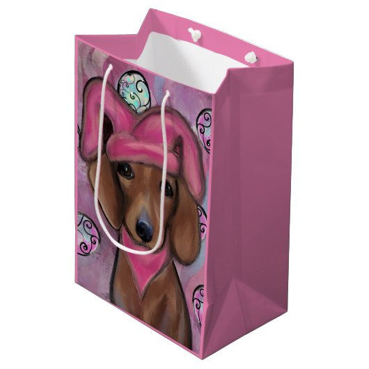 Dachshund Medium Cadeauzakje (Voorkant Gekanteld)