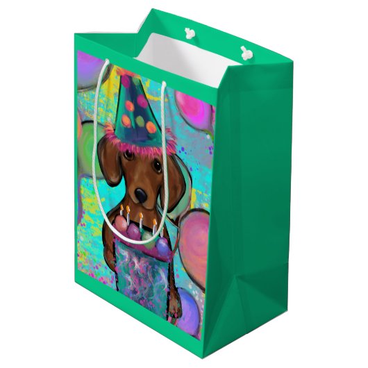 Dachshund Medium Cadeauzakje (Achterkant Gekanteld)