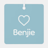 Dachshund Memorial Aangepaste hondennaam Rainbow B Metalen Ornament (Achterkant)