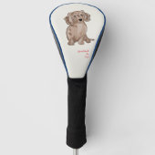 Dachshund Merle Waterverf Hondengolfhoofd Hoesje Golfheadcover (Voorkant)