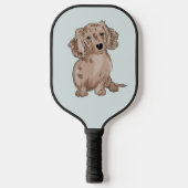 Dachshund Merle Waterverf pickleball paddle (Voorkant)