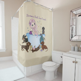 Dachshund Mermaid Shower Curtain Douchegordijn