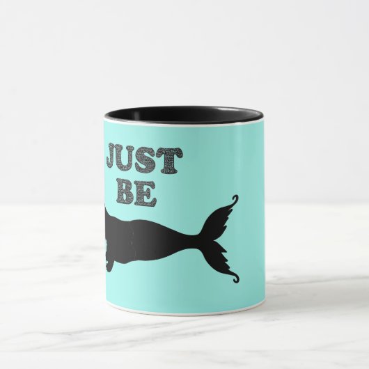 Dachshund Mermaid Silhouette Coffee Mok (Midden)