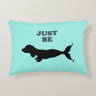 Dachshund Mermaid Silhouette Sierkussen Accent Kussen