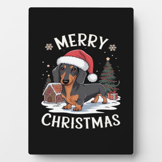 Dachshund Merry Christmas Classic T-Shirt Fotoplaat (voorkant)