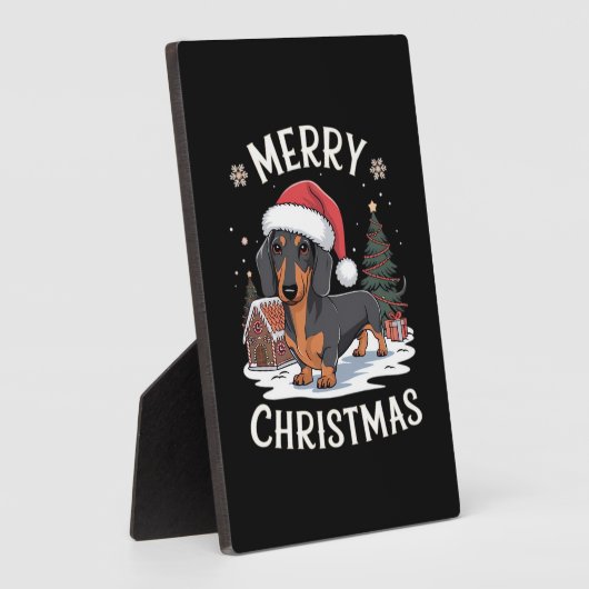 Dachshund Merry Christmas Classic T-Shirt Fotoplaat (Zijkant)