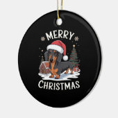 Dachshund Merry Christmas Classic T-Shirt Keramisch Ornament (Links)