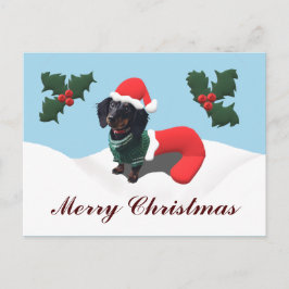 Dachshund Merry Kerstmis Briefkaart