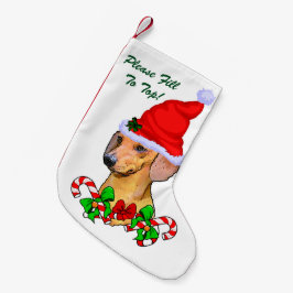 Dachshund Merry Kerstmis Kleine Kerstsok