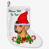 Dachshund Merry Kerstmis Kleine Kerstsok (Voorkant)