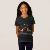 Dachshund Merry Kerstmis Pset Leopard Doxie T-shirt (Voorkant volledig)