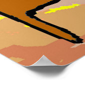 Dachshund met abstracte vrouw poster (Hoek)