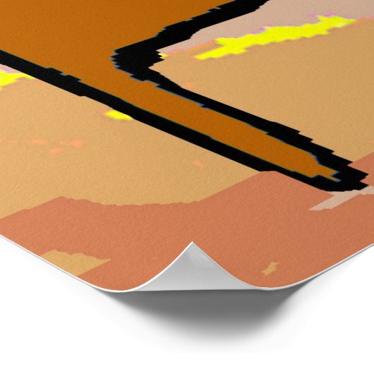 Dachshund met abstracte vrouw poster (Hoek)