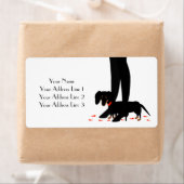 Dachshund met Adresetiketten met rood hart Etiket (Insitu)