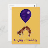 dachshund met ballon briefkaart (Voorkant / Achterkant)