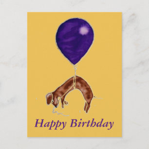 dachshund met ballon briefkaart