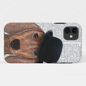 Dachshund met Black Bowler Pet Case-Mate iPhone Case (Achterkant (horizontaal))