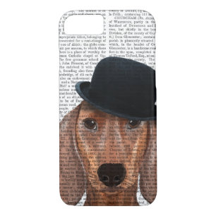 Dachshund met Black Bowler Pet iPhone 8/7 Hoesje