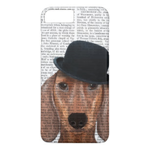 Dachshund met Black Bowler Pet iPhone 8/7 Plus Hoesje