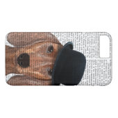 Dachshund met Black Bowler Pet Case-Mate iPhone Case (Achterkant (Horizontaal))
