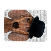 Dachshund met Black Bowler Pet Magneet (Horizontaal)