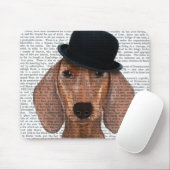 Dachshund met Black Bowler Pet Muismat (Met muis)