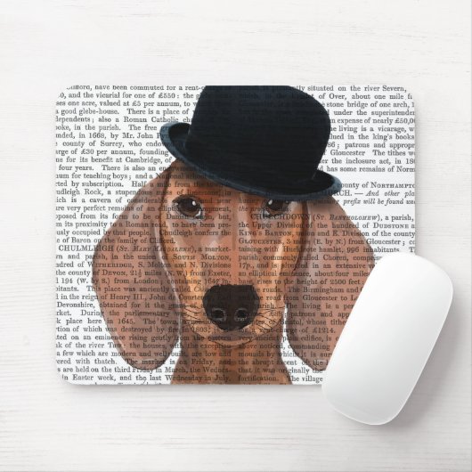 Dachshund met Black Bowler Pet Muismat (Met muis)
