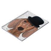 Dachshund met Black Bowler Pet Notitieboek (Linkerzijde)