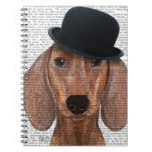 Dachshund met Black Bowler Pet Notitieboek (Voorkant)