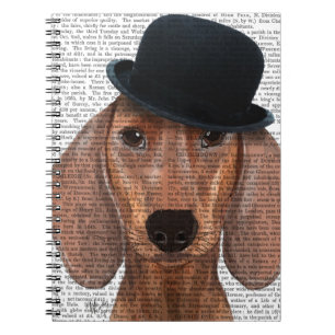 Dachshund met Black Bowler Pet Notitieboek