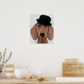 Dachshund met Black Bowler Pet Poster (Keuken)