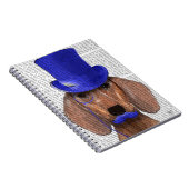 Dachshund met blauw bovenhoofd en blauwe snor notitieboek (Rechterzijde)