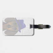 Dachshund met Blue Trilby Bagagelabel (Achterkant horizontaal)