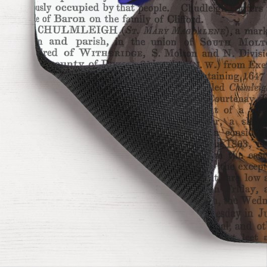 Dachshund met Blue Trilby Muismat (Hoek)