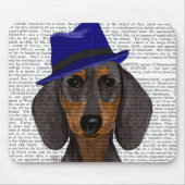 Dachshund met Blue Trilby Muismat (Voorkant)