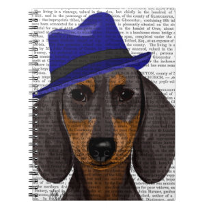 Dachshund met Blue Trilby Notitieboek