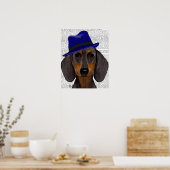 Dachshund met Blue Trilby Poster (Keuken)