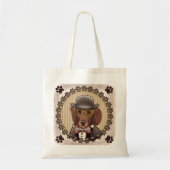 Dachshund met bril Tote Bag (Voorkant)