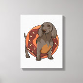 Dachshund met Donut Canvas Afdruk (Voorkant)