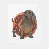 Dachshund met Donut Fleece Deken (Voorkant)